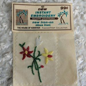 The House of Kahanar Instant Embroidery Flower Vintage Iron On Patch